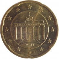 Germany coin 20 Euro Cent - 2'nd Map (2007 - 2016) obverse obverse of 20 Euro Cent - 2'nd Map (2007 - 2016) coin with KM# 255 from Germany. Inscription: 2007 J