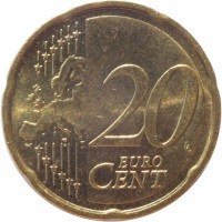 Germany coin 20 Euro Cent - 2'nd Map (2007 - 2016) reverse reverse of 20 Euro Cent - 2'nd Map (2007 - 2016) coin with KM# 255 from Germany. Inscription: 20 EURO CENT LL