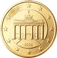 obverse of 50 Euro Cent - 2'nd Map (2007 - 2015) coin with KM# 256 from Germany. Inscription: 2007 A