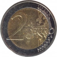 reverse of 2 Euro - 2'nd Map (2008 - 2017) coin with KM# 258 from Germany. Inscription: 2 EURO LL