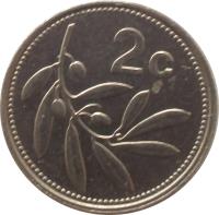 Malta coin 2 Cents (1991 - 2007) reverse reverse of 2 Cents (1991 - 2007) coin with KM# 94 from Malta. Inscription: 2 c