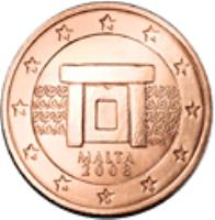 Malta coin 2 Euro Cent (2008 - 2015) obverse obverse of 2 Euro Cent (2008 - 2015) coin with KM# 126 from Malta. Inscription: MALTA 2008 NGB