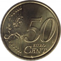 Spain coin 50 Euro Cent - Juan Carlos I - 2'nd Map; 1'st Type (2007 - 2009) reverse reverse of 50 Euro Cent - Juan Carlos I - 2'nd Map; 1'st Type (2007 - 2009) coin with KM# 1072 from Spain. Inscription: 50 EURO CENT LL