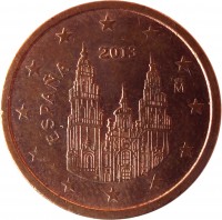 Spain coin 2 Euro Cent - Juan Carlos I - 2'nd Type (2010 - 2015) obverse obverse of 2 Euro Cent - Juan Carlos I - 2'nd Type (2010 - 2015) coin with KM# 1145 from Spain. Inscription: 2013 ESPANA