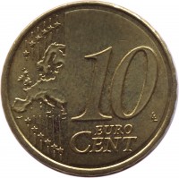 Spain coin 10 Euro Cent - Juan Carlos I - 2'nd Map; 2'nd Type (2010 - 2016) reverse reverse of 10 Euro Cent - Juan Carlos I - 2'nd Map; 2'nd Type (2010 - 2016) coin with KM# 1147 from Spain. Inscription: 10 EURO CENT LL