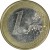 reverse of 1 Euro - Juan Carlos I - 2'nd Map; 2'nd Type (2010 - 2015) coin with KM# 1150 from Spain. Inscription: 1 EURO LL