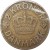 reverse of 2 Kroner - Christian X (1924 - 1941) coin with KM# 825 from Denmark. Inscription: 2 KRONER DANMARK