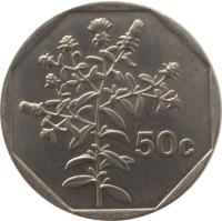 reverse of 50 Cents (1991 - 2007) coin with KM# 98 from Malta. Inscription: 50 c