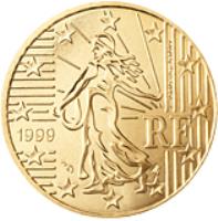 obverse of 50 Euro Cent - 2'nd Map (2007 - 2015) coin with KM# 1412 from France. Inscription: RF 2007 L. JORIO d'ap. O. ROTY