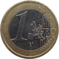 reverse of 1 Euro - 1'st Map (1999 - 2006) coin with KM# 1288 from France. Inscription: 1 EURO LL