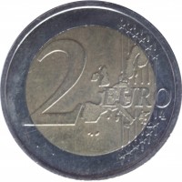 reverse of 2 Euro - 1'st Map (1999 - 2006) coin with KM# 1289 from France. Inscription: 2 EURO LL