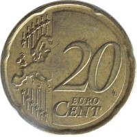 Greece coin 20 Euro Cent - 2'nd Map (2007 - 2015) reverse reverse of 20 Euro Cent - 2'nd Map (2007 - 2015) coin with KM# 212 from Greece. Inscription: 20 EURO CENT LL