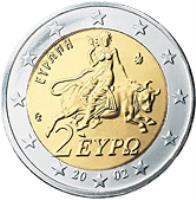 Greece coin 2 Euro - 2'nd Map (2007 - 2015) obverse obverse of 2 Euro - 2'nd Map (2007 - 2015) coin with KM# 215 from Greece. Inscription: 2 ΕΥΡΩ ΕΥΡΩΠΗ 2008 ΓΣ