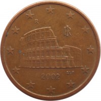 Italy coin 5 Euro Cent (2002 - 2014) obverse obverse of 5 Euro Cent (2002 - 2014) coin with KM# 212 from Italy. Inscription: ELF RI R 2005