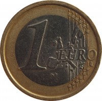 Italy coin 1 Euro - 1'st Map (2002 - 2007) reverse reverse of 1 Euro - 1'st Map (2002 - 2007) coin with KM# 216 from Italy. Inscription: 1 EURO LL