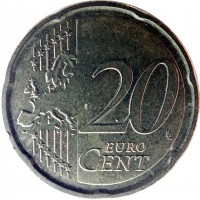Italy coin 20 Euro Cent - 2'nd Map (2008 - 2014) reverse reverse of 20 Euro Cent - 2'nd Map (2008 - 2014) coin with KM# 248 from Italy. Inscription: 20 EURO CENT LL