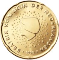 obverse of 20 Euro Cent - Beatrix - 2'nd Map (2007 - 2013) coin with KM# 269 from Netherlands. Inscription: BEATRIX KONINGIN DER NEDERLANDEN 2007