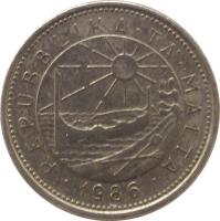 obverse of 10 Cents (1986) coin with KM# 76 from Malta. Inscription: REPUBLIKA · TA' · MALTA · 1986