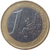 reverse of 1 Euro - Beatrix - 1'st Map (1999 - 2006) coin with KM# 240 from Netherlands. Inscription: 1 EURO LL