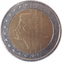 Netherlands coin 2 Euro - Beatrix - 1'st Map (1999 - 2006) obverse obverse of 2 Euro - Beatrix - 1'st Map (1999 - 2006) coin with KM# 241 from Netherlands. Inscription: BEATRIX KONINGIN DER NEDERLANDEN 2006