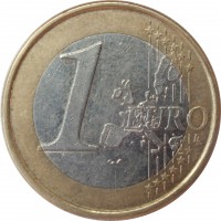 Portugal coin 1 Euro - 1'st Map (2002 - 2008) reverse reverse of 1 Euro - 1'st Map (2002 - 2008) coin with KM# 746 from Portugal. Inscription: 1 EURO LL
