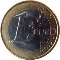 reverse of 1 Euro - 2'nd Map (2008 - 2015) coin with KM# 766 from Portugal. Inscription: 1 EURO LL