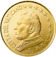 obverse of 10 Euro Cent - John Paul II (2002 - 2005) coin with KM# 344 from Vatican City. Inscription: CITTA' DEL VATICANO 2004 GV · UPINC · R