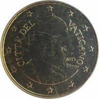 Vatican City coin 50 Euro Cent - Francis (2014 - 2015) obverse obverse of 50 Euro Cent - Francis (2014 - 2015) coin with KM# 460 from Vatican City. Inscription: CITA' DEL VATICANO R 2015 LDS INC. O.ROSSI