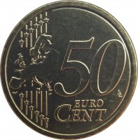 Vatican City coin 50 Euro Cent - Francis (2014 - 2015) reverse reverse of 50 Euro Cent - Francis (2014 - 2015) coin with KM# 460 from Vatican City. Inscription: 50 LL EURO CENT