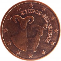 Cyprus coin 5 Euro Cent (2008 - 2016) obverse obverse of 5 Euro Cent (2008 - 2016) coin with KM# 80 from Cyprus. Inscription: ΚΥΠΡΟΣ · 2011 · KIBRIS