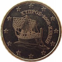 obverse of 10 Euro Cent (2008 - 2016) coin with KM# 81 from Cyprus. Inscription: ΚΥΠΡΟΣ · 2009 · KIBRIS