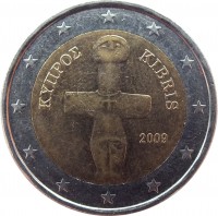 Cyprus coin 2 Euro (2008 - 2016) obverse obverse of 2 Euro (2008 - 2016) coin with KM# 85 from Cyprus. Inscription: ΚΥΠΡΟΣ KIBRIS 2009