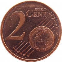 reverse of 2 Euro Cent (2008 - 2016) coin with KM# 79 from Cyprus. Inscription: 2 EURO CENT LL