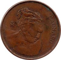 reverse of 1 Centavo (1984 - 1987) coin with KM# 64 from Dominican Republic. Inscription: CAONABO