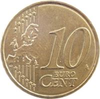 Malta coin 10 Euro Cent - 2'nd Map (2008 - 2015) reverse reverse of 10 Euro Cent - 2'nd Map (2008 - 2015) coin with KM# 128 from Malta. Inscription: 10 EURO CENT LL
