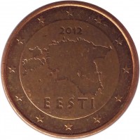 Estonia coin 1 Euro Cent (2011 - 2016) obverse obverse of 1 Euro Cent (2011 - 2016) coin with KM# 61 from Estonia. Inscription: 2012 EESTI