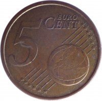 Estonia coin 5 Euro Cent (2011) reverse reverse of 5 Euro Cent (2011) coin with KM# 63 from Estonia. Inscription: 5 EURO CENT LL