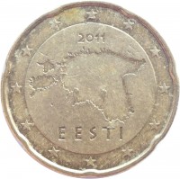 Estonia coin 20 Euro Cent - 2'nd Map (2011) obverse obverse of 20 Euro Cent - 2'nd Map (2011) coin with KM# 65 from Estonia. Inscription: 2011 EESTI