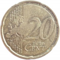 Estonia coin 20 Euro Cent - 2'nd Map (2011) reverse reverse of 20 Euro Cent - 2'nd Map (2011) coin with KM# 65 from Estonia. Inscription: 20 EURO CENT LL
