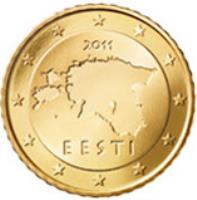 obverse of 50 Euro Cent - 2'nd Map (2011) coin with KM# 66 from Estonia. Inscription: 2011 EESTI