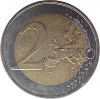 Finland coin 2 Euro - 2'nd Map (2006 - 2015) reverse reverse of 2 Euro - 2'nd Map (2006 - 2015) coin with KM# 130 from Finland. Inscription: 2 EURO LL