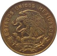Mexico coin 5 Centavos - Larger (1954 - 1969) obverse obverse of 5 Centavos - Larger (1954 - 1969) coin with KM# 426 from Mexico. Inscription: ESTADOS UNIDOS MEXICANOS