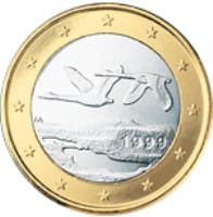 obverse of 1 Euro - 2'nd Map (2007 - 2015) coin with KM# 129 from Finland. Inscription: FI 2010