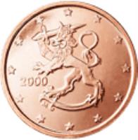 Finland coin 2 Euro Cent (1999 - 2014) obverse obverse of 2 Euro Cent (1999 - 2014) coin with KM# 99 from Finland. Inscription: 2000 M