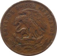 Mexico coin 20 Centavos - Type 2 National Arms (1955 - 1971) obverse obverse of 20 Centavos - Type 2 National Arms (1955 - 1971) coin with KM# 440 from Mexico. Inscription: ESTADOS UNIDOS MEXICANOS