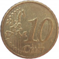 Ireland coin 10 Euro Cent - 1'st Map (2002 - 2006) reverse reverse of 10 Euro Cent - 1'st Map (2002 - 2006) coin with KM# 35 from Ireland. Inscription: 10 EURO CENT LL