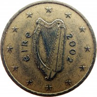 Ireland coin 50 Euro Cent - 1'st Map (2002 - 2006) obverse obverse of 50 Euro Cent - 1'st Map (2002 - 2006) coin with KM# 37 from Ireland. Inscription: éIRe 2002