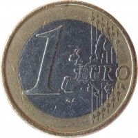 reverse of 1 Euro - 1'st Map (2002 - 2006) coin with KM# 38 from Ireland. Inscription: 1 EURO LL