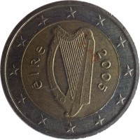 Ireland coin 2 Euro - 1'st Map (2002 - 2006) obverse obverse of 2 Euro - 1'st Map (2002 - 2006) coin with KM# 39 from Ireland. Inscription: éIRe 2005