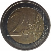 reverse of 2 Euro - 1'st Map (2002 - 2006) coin with KM# 39 from Ireland. Inscription: 2 EURO LL